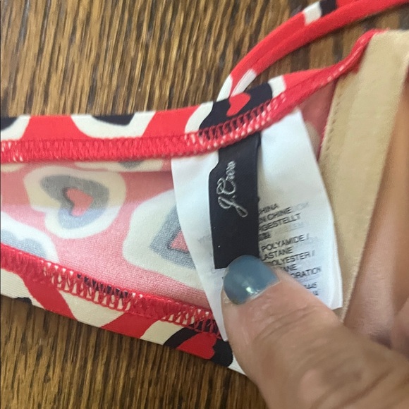 J. Crew Heart Print Bikini Top, 32B - Picture 3 of 4